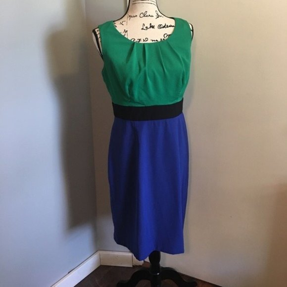 AB Studio Sleeveless Colorblock Dress Size 10 - Picture 1 of 5
